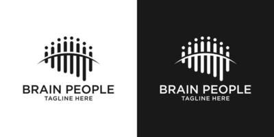 logotyp design människor familj och hjärna ikon illustration inspiration vektor