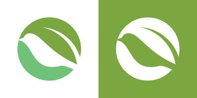de fågel och blad logotyp design inkluderad i en cirkel gör de logotyp se abstrakt vektor