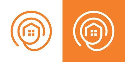 Haus Element Logo Design kombiniert mit Sonne, diese Symbol war erstellt im Linie Stil vektor