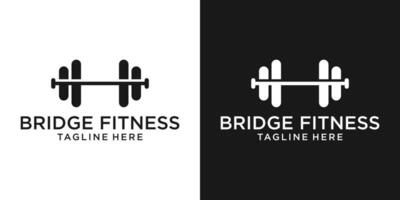 Logo Design Fitness mit Brücke einfach kombiniert vektor