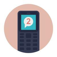 ein Handy, Mobiltelefon Telefon mit SMS Text zeigen Neu SMS empfangen vektor