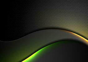trogen teknologi abstrakt bakgrund med neon lysande vågig rader vektor