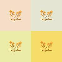 minimalistisch Stil Blumen- Hintergrund, 4 warm Hintergrund Farben zu wählen aus, glücklich Herbst Konzept. vektor