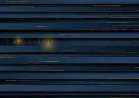 dunkel Blau gestreift Hintergrund mit golden Linien vektor