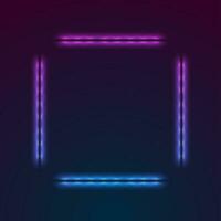 Blau lila Neon- leuchtend Platz Rahmen abstrakt retro Hintergrund vektor