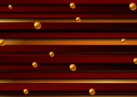 röd Ränder och brons pärlor abstrakt tech bakgrund vektor
