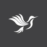 brummande fågel silhuett konst logotyp vektor illustration