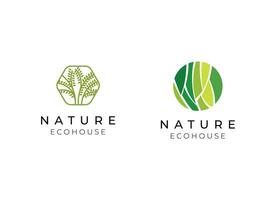 bunt Natur Blatt Logo Design mit abstrakt Linien Formen innen. verwendbar zum Geschäft, Gemeinschaft, industriell, Stiftung, Dienstleistungen Unternehmen. eben Vektor Logo Design Illustration.