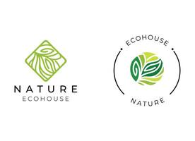 färgrik natur blad logotyp design med abstrakt rader former inuti. användbar för företag, gemenskap, industriell, fundament, tjänster företag. platt vektor logotyp design illustration.