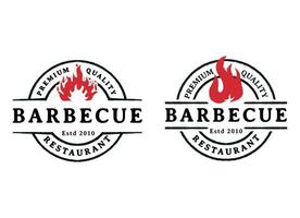 utegrill punkt logotyp restaurang. grill, rustik och bar vektor logotyp