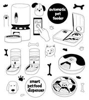 automatisch Feeder zum Haustiere. Clever Essen Spender zum Katzen und Hunde. elektronisch Haustier Essen Spender. Vektor Illustration.
