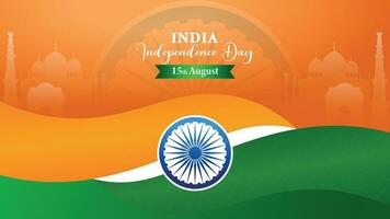Lycklig oberoende dag Indien 15:e augusti. indisk monument och landmärke med bakgrund , affisch, kort, baner. vektor illustration design