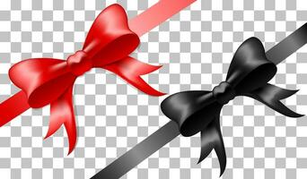 svart och röd rosett med horisontell band och inskrift svart fredag försäljning, bild, förpackning för en låda eller vykort för en Semester vektor