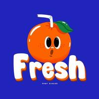 frisch Orange Saft Logo Design, Orang Saft Logo Design, Vektor Illustration