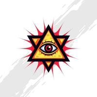 alle Sehen Auge Star Emblem Abzeichen Vektor Logo