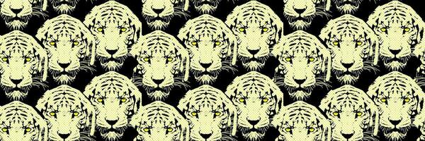 Muster nahtlos mit Leopard drucken und Tiger Köpfe vektor