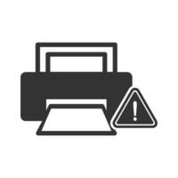 Vektor Illustration von Drucker Warnung Symbol im dunkel Farbe und Weiß Hintergrund