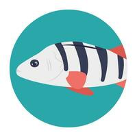 en söt vatten- tecknad serie fisk vektor ikon