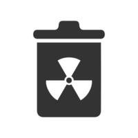 Vektor Illustration von nuklear Abfall Symbol im dunkel Farbe und Weiß Hintergrund