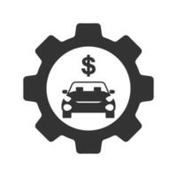 Vektor Illustration von Auto Investition Verwaltung Symbol im dunkel Farbe und Weiß Hintergrund