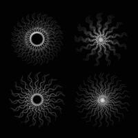 uppsättning färgrik prickad spiral virvel vektor illustration. vektor realistisk optisk illustraion samling