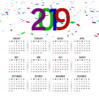 Abstrakt elegant nyår 2019 kalender bakgrund vektor