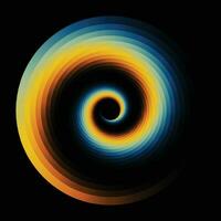 bunt gepunktet Spiral- Wirbel Gradient. Vektor Illustration von das bunt gepunktet Spiral- Wirbel