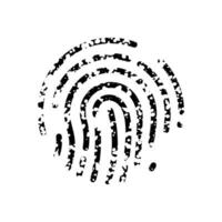 biometrisk Identifiering, fingeravtryck silhuett ikon. unik tumavtryck piktogram. Rör id, skanna Lösenord symbol. mänsklig finger skriva ut. skydd och säkerhet tecken. isolerat vektor illustration.