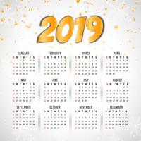 Abstrakt elegant nyår 2019 kalender bakgrund vektor