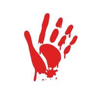 Vektor unheimlich Blut Mensch Hand Fleck auf Weiß Hintergrund realistisch Vektor Illustration