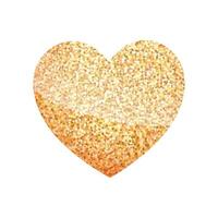 Vektor Gold funkelt Herz auf Weiß Hintergrund. abstrakt Luxus glühen golden Herz.