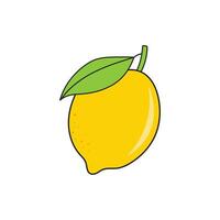 Kinder Zeichnung Karikatur Vektor Illustration Zitrone Obst Symbol isoliert auf Weiß Hintergrund