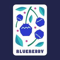 blåbär frukt dra av vektor illustration premie samling