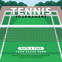 Vektor Illustration von ein minimalistisch Poster zum ein Tennis Turnier