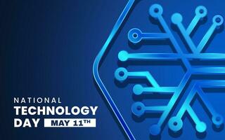 affisch design av teknologi Bra för nationell teknologi dag firande, Maj 11 vektor