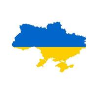 Karte von Ukraine im National Farben von das Flagge von Ukraine im Blau und Gelb, isoliert auf ein Weiß Hintergrund. Vektor. vektor