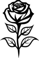 Rose - - schwarz und Weiß isoliert Symbol - - Vektor Illustration