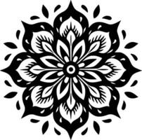 Mandala - - schwarz und Weiß isoliert Symbol - - Vektor Illustration