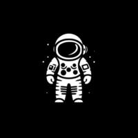 Astronaut - - schwarz und Weiß isoliert Symbol - - Vektor Illustration