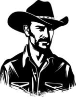 Cowboy - - schwarz und Weiß isoliert Symbol - - Vektor Illustration