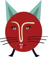 komisch rot Katze mit schön Gesicht . beschwingt Halloween Charakter. vektor
