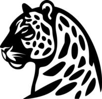 leopard - svart och vit isolerat ikon - vektor illustration
