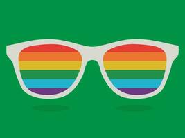 Sonnenbrille mit Regenbogen Linsen vektor