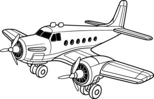 Hand gezeichnet Flugzeug Gliederung Illustration vektor