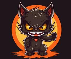 Illustration von ein schwarz Katze Halloween Konzept vektor