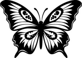 Schmetterling - - schwarz und Weiß isoliert Symbol - - Vektor Illustration