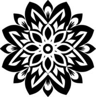 Mandala - - schwarz und Weiß isoliert Symbol - - Vektor Illustration