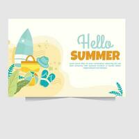 Hintergrund und Illustration von tolle Sommer- Stimmung mit bunt Stil vektor