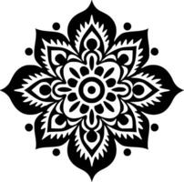 Mandala - - schwarz und Weiß isoliert Symbol - - Vektor Illustration