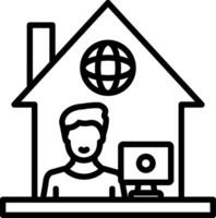 Arbeit von zu Hause aus Vektor-Icon-Design vektor